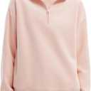 SUUKSESS Sweatshirts for Women Zipper Hoodies Fall Fashion Pullover Long Sleeve Shirts 2025 Outfits Clothes (X-Small, Light Pink)
