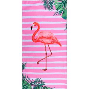 LIVILAN Small Pink Flamingo Beach Towel, 24x48 In for Girls & Kids, Soft Microfiber, Quick Dry, Sand Free, Lightweight for Bath, Swim, Pool, Yoga, Ideal Flamingo Gift for Women