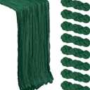 8 Pack Emerald Green Cheesecloth Table Runner 10Ft Gauze Cheese Cloth Table Runner 120 Inch Boho Rustic Fabric for Party Decor Baby Shower Wedding Centerpiece Home Holiday Decorations