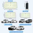 2026 Upgraded Windshield Sun Shade Umbrella [7-Layer Vinyl Coating Heat Shield] Foldable Front Window Sunshade Umbrella Flexible Handle Protect Interior from UV Keep Car Cooler (57" x 31")