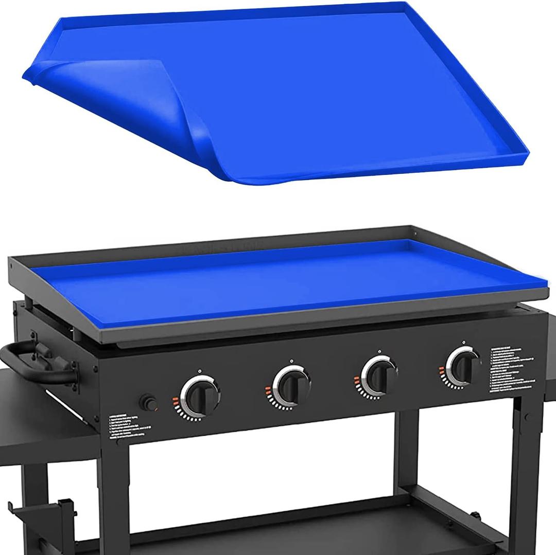 36" Silicone Griddle Mat for Blackstone 36 Inch Grill, Heavy Duty Food Grade Silicone Griddle Cover, Protect Your Grill from Dirt & Rust All Year Round (Blue)
