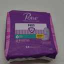 Poise Incontinence & Postpartum Pads for Bladder Leaks, 3 Drop Light Absorbency, Regular Length, 54 Count, Packaging May Vary