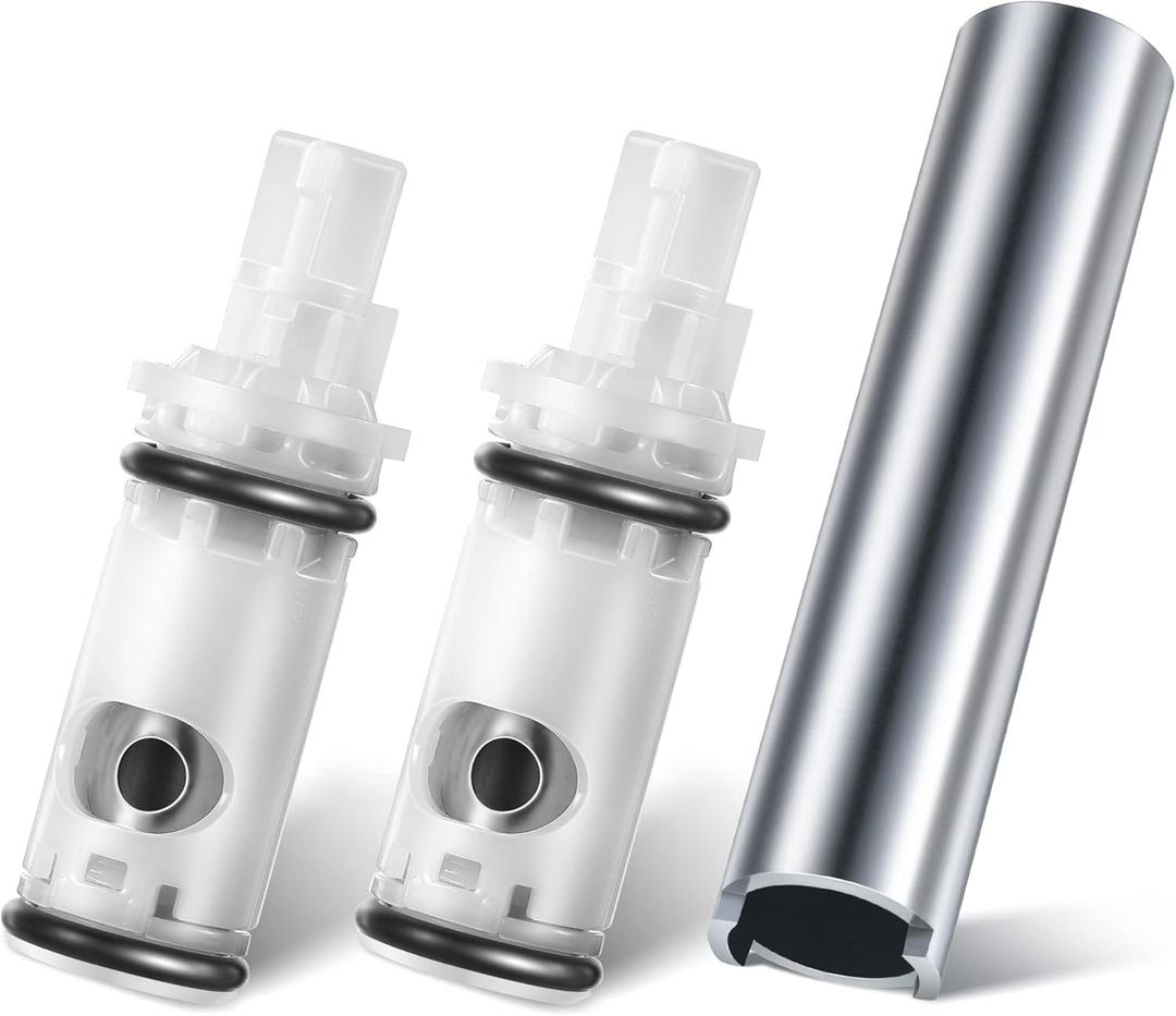 Enhon 3 Pcs Faucet Cartridge Replacement Kit Compatible with Moen 1224 1224B Cartridge Retainer Removal Tool for Double Handle Tub Shower, Faucet Bathtub Valve Repair