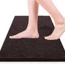 Flotstiga Bathroom Rugs 32x20,Super Absorbent Soft,Thick,Machine Washable Chenille Bath Mat,Non Slip Toilet Floor Rug,Bath Mats for Bathroom Floor, Home Decor Accessories,Coffee