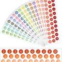 15 Sheets Planner Number Stickers Calendar Date Small Numbers Stickers for Daily Planners Colorful Calendar for Date in Rainbow Colors Journals(Classic Color)