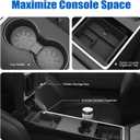 Center Console Organizer Fit For Tesla Model Y Juniper2025-2026& Model 3 Highland 2024-2026 Double Layer Silicone Slide Smoothly New Model Y/3 Accessories, 5 Pcs