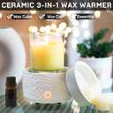 Wax Melt Warmer 3-in-1 Electric, Ceramic Wax Burner for Scented Wax, Scented Wax Melter & Essential Oil Burner for Home Aromatherapy, White
