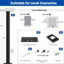 Muzata Black Cable Railing Post 36 Inch 36"x2"x2" Level Drilled Surface Mount T304 Stainless Steel Cable Railing System Kit Indoor Outdoor with Paper User Guide PS02 BH4S