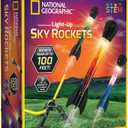 NATIONAL GEOGRAPHIC Air Rocket Toy  Ultimate LED Rocket Launcher for Kids, Jump and Launch The Light Up, Air Powered, Foam Tipped Rockets up to 100 Feet
