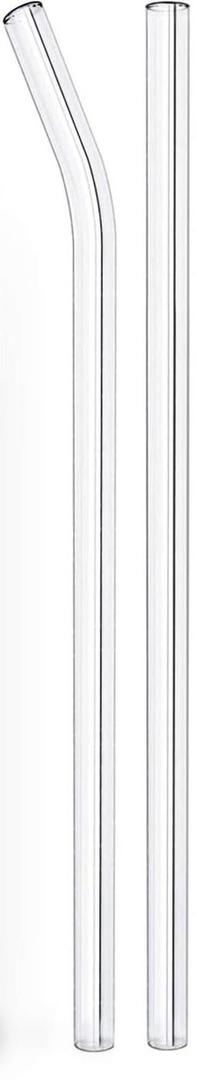 2-Pack Reusable Glass Straw, Size 8.5''x10 MM, Including 1 Straight and 1 Bent - Perfect For Smoothies, Tea, Juice