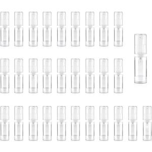 30Pcs 5ml Clear Vacuum Lotion Pump Bottles without Straw Empty Refillable Airless Cream Jars Mini Cosmetic Containers for Essense Foundation Gel Moisturiser,2 Pipettes,1 Funnel