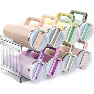Stanley Large Tumbler Organizer - Stackable Water Bottle Storage for 8 Cups, Fits 20/30/40 oz, Kitchen and Fridge Organizer