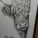 Funny Highland Cow Bathroom Wall Art, Humorous Are You Pooping Canvas Wall Decor Painting, Black and White Rustic Farmhouse Animal Prints Pictures for Restroom Bathroom 16x24 Inch Framed