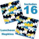 Batman Happy Birthday Party Plates & Napkins - 9" Plates for Lunch Serves 16 - Set Plus 24 Birthday Candles