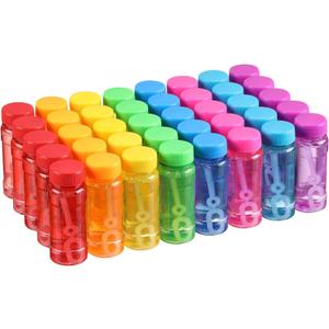 novelinks 40 Pack 2oz Bubble Bottle Bulk for Kids - 2oz Blow Bubbles Solution Novelty Summer Toy - Activity Party Favor Assorted Colors Set (40 Pack 2OZ Bottle)