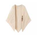 WaJuemy Pashmina Shawl Wraps for Women Cross Sweater Shawl and Wrap Cardigan Cape Knit Cashmere Front Poncho Shoulder Top Fashion Sweaters Scarf Wraps Cover Up(08 Ivory L) (Beige)