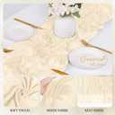 12 Pack Ivory Cheesecloth Table Runner 17x108 Inch Semi Sheer Boho Gauze Cheese Cloth Fabric Table Runners, for Wedding Party Baby Shower Birthday Home Decor Garden Farmhouse
