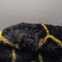 ONASAR 5x7 Area Rugs for Living Room Bedroom, Fluffy Black and Gold Faux Fur Rug, Geometric Boho Soft Plush Shaggy Floor Carpet Mat for Nursery Kids Girls Boys Teen Dorm Home Office Decor