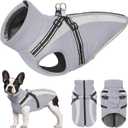 Mosucoirl Warm Dog Coats Vest, Waterproof Dogs Jacket Reflective Fleece Pet Winter Cold Weather Coat Dogs Clothes Cozy Snow Jackets Outfits for Small Medium Large Dogs Puppy (Grey, XL)