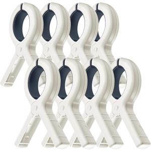 Beach Towel Clips for Beach Chairs, 8 Pack Heavy Duty Towel Clips for Pool Chair Cruise Boat Lounge Chair, Strong Grip Clothes Pins for Beach, Pool, Camping, Picnic, Laundry, Beach Accessories (Blue)