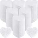Dandat 300 Count Compressed Facial Sponges Heart Shape Face Sponges for Cleansing Natural Facial Exfoliating Pads for Estheticians(White)