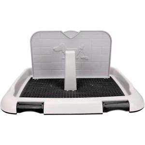 Puppy Dog Potty Tray Pee Pad Holder, Mesh Training Toilet for Small and Medium Dogs, Easy to Clean, Wall for Male Dogs, Ideal for Busy Owners (Black)