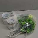 10 Pcs St. Patrick's Day Decorations Table Centerpiece Artificial Daisy Four Leaf Clover Branches with Vase Set Green Floral Arrangements for Home Farmhouse Party