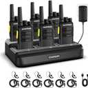 BAOFENG BD-V12B Radio 6 Pack Long Range Walkie Talkies for Adults, Rechargeable Two-Way Radios Walkie Talkies with Earpiece, 6 Way Multi Gang Charger, USB Charging Battery for School,Church,Cruise