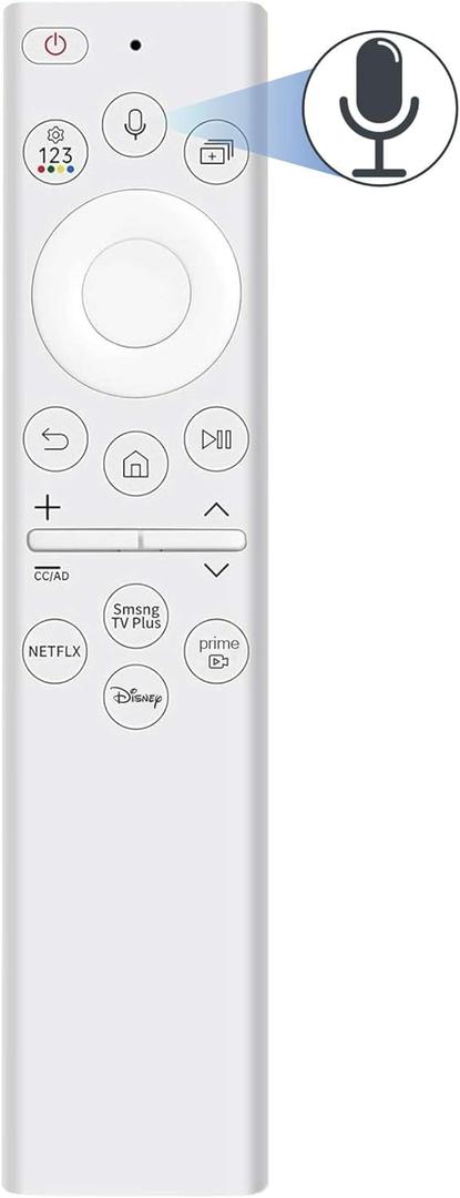 for Samsung Frame TV Remote, for 2018-2025 Samsung Remote Control for Smart TV with Voice Control. No Solarcell. (White)