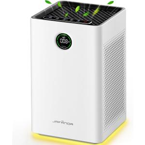 Jafnda Air Purifiers for Home Large Room Up To 1190ft, True HEPA 13 Filter, Activated Carbon Remove 99.97% Dust Smoke Odor Pollen Pets Hair Dander Allergies, Quiet Sleep Mode 23dB, Night Light