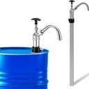 Lounsweer Heavy Duty 55 Gallon Steel Drum Barrel Pump with Metal Bung and Adjustable Spout, Vertical Manual Drum Pump Self Priming Fits 15-55 Gallon for Oil, Diesel, Kerosene, Hydraulic Fluid Barrel