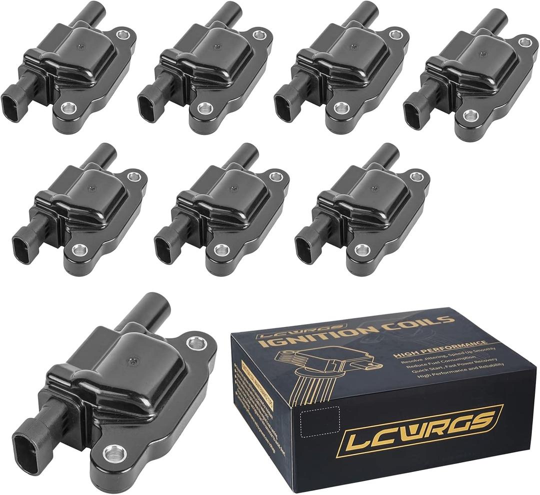 Set of of 8 Square Ignition Coil Pack Fits for 5.3 V8 2007 2008 2009 2010 2011 Chevy Silverado 1500 Avalanche Tahoe Suburban GMC Yukon Sierra Coils 5.3L Replaces# UF413 12570616