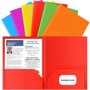 HABGP Plastic Folders with Pockets, 6 Color Heavy Duty Two Pocket Folder Business Card Holder for Office High School HABGP Plastic Folders with Pockets, 6 Color Heavy Duty Two Pocket Folder Business Card Holder for Office High School