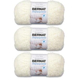 Bernat Pipsqueak Vanilla Yarn - 3 Pack of 100g/3.5oz - Polyester - 5 Bulky - 101 Yards - Knitting/Crochet