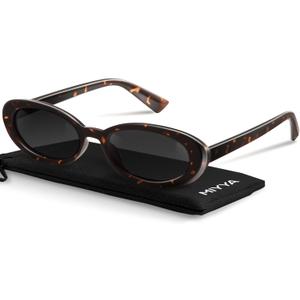 miyya Old Money Polarized Oval Sunglasses  2025 Edition, UV400 Protection, Feather-Light Fit & Trendy Colors (Smoke Tortoise/Black)