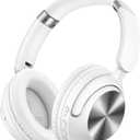 TAGRY Hybrid Active Noise Cancelling Headphones 100H Playtime Wireless Over Ear Bluetooth Headphone with Fast Charging Hi-Res Audio Comfort Earcups Headsets for Travel Home Office Phone PC White