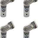 Adjustable 2-Way Pipe Connector, Metal Clamp Fittings, for 1" (O.D. 25.4 mm) Stainless Steel Rail, Chain Link Fence, Bolts and Nuts Included (4 Set)