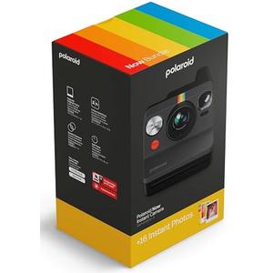 Polaroid Now 3rd Generation I-Type Instant Camera +16 Color Photos (6560) , Now Black Camera