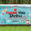 4 x Happy Doctor's Day Decorations Banner Thank You Doctors Doctors Day Backdrop Medical Theme Party Decorations Photography Background Doctor Appreciation Week Party Supplies