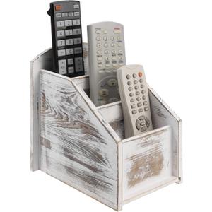 MyGift Remote Control Holder,TV Remote Holder,Whitewashed Wood Remote Caddy for Table,Remote Control Organizer Caddy with 3 Compartments, TV Remote Media Remote Storage Box for Living Room MyGift Remote Control Holder,TV Remote Holder,Whitewashed Wood Remote Caddy for Table,Remote Control Organizer Caddy with 3 Compartments, TV Remote Media Remote Storage Box for Living Room