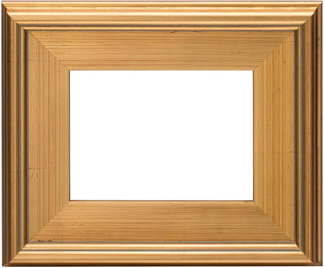Creative Mark Plein Air Style Frame, Hand Leafed Gold, 6x8-2.75" Wide Moulding with 1/2" Rabbet Depth, Open Back W/O Glazing, Museum Quality, For Art Panels, Stretched Canvas, Pictures & More