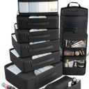 Veken 10 Set Packing Cubes for Travel Essential, Suitcase Organizer Bags in 4 Sizes, Carry-On Luggage Accessories with Large Laundry & Hanging Toiletry Bag, Must-Have for Airplane, Road Trip & Camping (01 Black)
