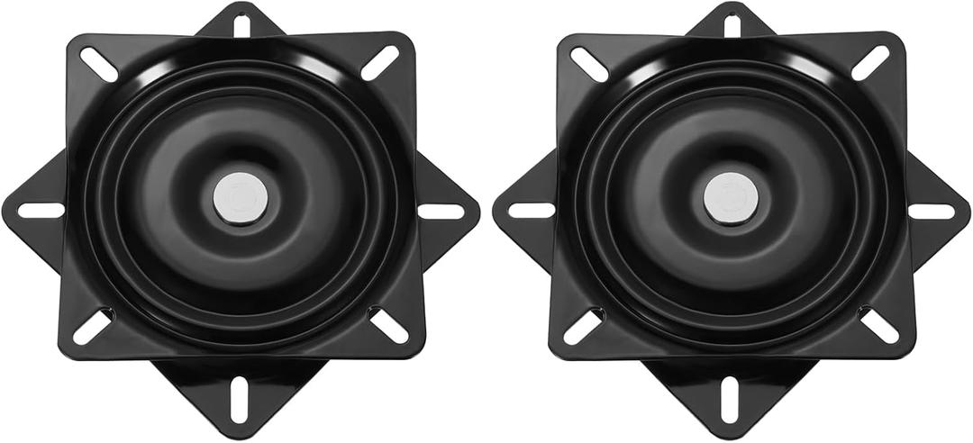 uxcell 6.5" Bar Stool Swivel Replacement, 360 Rotation Lazy Susan Turntable, Square Semi-Ball Bearing Seat Swivel Base Mount Plate for Recliner Chair or Table, Black (160x1.5mm)