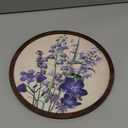 BIWSHA Vintage Blue Floral French Country Wall Art Decor, Antique Wildflower Flower Botanical Round Wooden Wall Hanging Decor for Home Bedroom Living Room Bathroom Office, 10 Inch Diameter