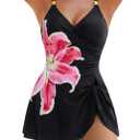 Blooming Jelly Womens One Piece Swimsuit Tummy Control Bathing Suit Gold Metal Tie Knot 2026 Swim Dress (Black, XXL)
