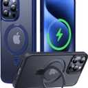 CASEKOO Designed for iPhone 15 Pro Case with Magnetic Invisible Stand [Military Drop Protection] [Compatible with MagSafe] Shockproof Slim Translucent Matte Pro Case 6.1 Inch, Blue