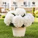 Auihiay 8PCS White Hydrangea Artificial Flowers for Outdoors and Indoor, Silk Faux Hydrangea Flowers, Realistic Large Floral Stems for Vase, Wedding Table Centerpieces, Home Decor, Living Room