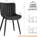 YOUNUOKE Black Dining Chairs Set of 2, Faux Leather Upholstered Kitchen & Dining Room Chairs with Back, Mid Century Modern Minimalist Accent Chair Armless for Guest Reception Waiting Living Room, Seat height 1.475 ft, Width 1.61 ft, Depth 1.58 ft