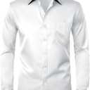 Modern Stylish Men's Casual Business Dress Shirt with Pocket - Long Sleeve Button Down Shirt XL