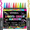 GOTIDEAL Chalk Markers,10 Colors Liquid Chalk Markers for Blackboard,Erasable Chalk Board Pens,Window markers for Glass Washable,Car,Glass,Calendar,Sign,Menu Diy Painting(6 mm Bold&Chisel Tip)